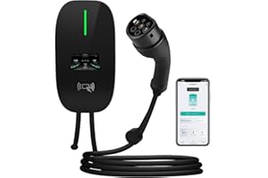 Hexinex Chargeur véhicules électriques,Puissance réglable jusqu'à 7.4 KW,câble de Charge Type 2 de 6m,avec Contrôle RFID et APP,