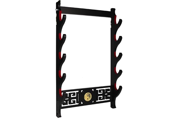 Dfdvye Support mural Katana à 5 niveaux en velours rembourré pour sabre laser Wakizashi