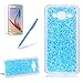 Produktbild Girlyard Silikon Glitzer Hülle für Samsung J3 (2016) J310, Luxus Variable Farbe Pailletten Muster Shinning Case Weiche TPU Bling Backcover Ultra Dünn Flexibel Rubber Etui und Anti Rutsch Kratzfeste Schutzhülle für Samsung Galaxy J3 2015/ J3 2016 - Blau