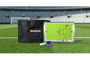 LionSports Profi Taktiktafel mit Tragetasche und Trillerpfeife - Verbessern Sie Ihre Spieler - Zusätzlich mit Zonenfeld für perfektes Stellungsspiel