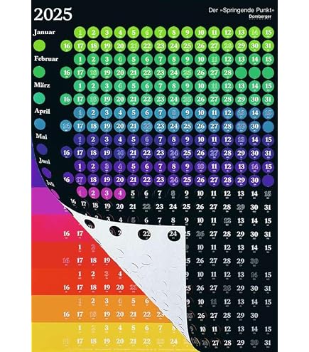 Domberger - The Jumping Dot Black 2026 - Design Wall Calendar 58 x