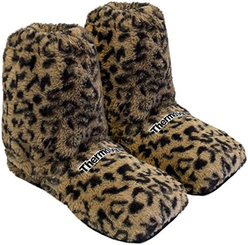 Original Hot Sox - heatable slippers, in height of a sock, Supersoft, size small UK 3,5-6,5 Leopard