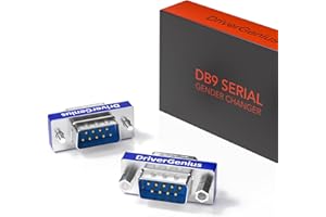 DriverGenius Serial DB9 Gender Changer - 9-Pin RS232 Male - Male Adapter for RS232/Serial Data Transfer (RS232M2M-2A, 2 Pcs/Pack)