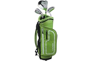 FAZER Junior J TEK Kids Golf Package Set with Oversize Driver, Irons, Putter, Bag & Headcovers - Lightweight Graphite Shafts, Soft Grips - Kids Starter Golf Clubs