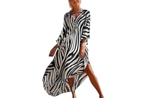 Bsubseach Caftan Femme Robe Plage Grande Taille Longue Kaftan D'été Boubou Djellaba Tunique Cache Maillot