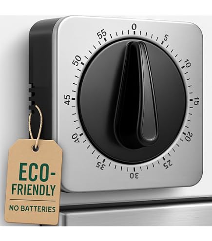 TALA Kitchen Timer | 60-Minute Mechanical Timer, Clip & Magnet, Battery-Free, White