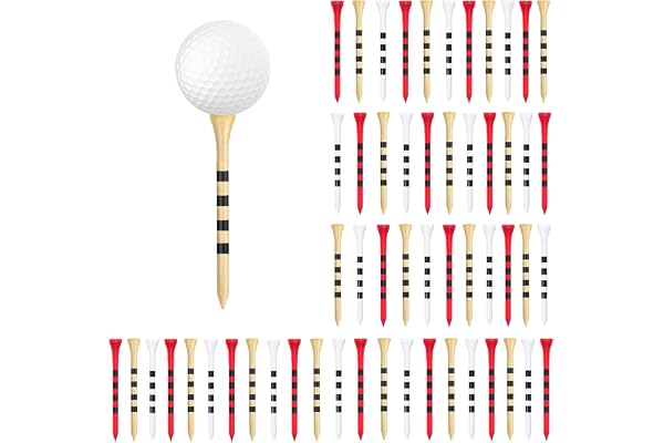 Galenecx 50 stycken golfpeggar, 83mm golfs premium golf tees av trä | Golf Tees färgglada, miljövänliga och återanvändbara, för golfaktiviteter, övning, spel