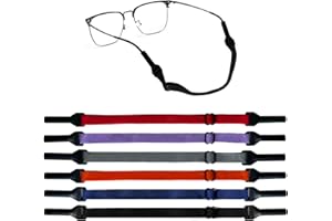 PEAKTOP 6PCS Cordon Lunettes Reglable, Elastique Lunette Sport, Cordons Lunettes de Soleil Femme et Homme, Sangles de Lunettes Antidérapant en Nylon pour Enfant Adulte Course à Pied, Camping, Randonnée