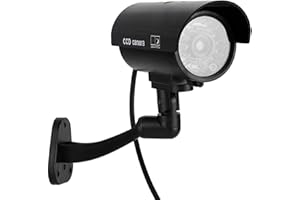 EXLIY Caméra CCTV factice, avec lumière LED Rouge Clignotante, Cette caméra factice Ressemble à Une Vraie caméra de sécurité, pour supermarché, hôtel, Parking, bibliothèque, Bureau