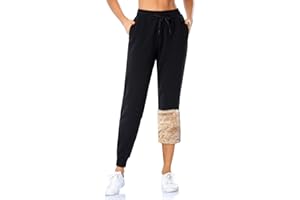 MOVE BEYOND Pantalon de Jogging en Polaire Femmes avec 2 Poches Longue Pantalon de Chaud Doublé en Sherpa avec Cordon Sweatpants Hiver