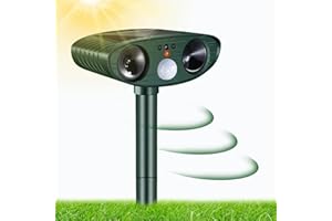 PEHTIY Répulsif Chat Ultrason, Répulsif Chat Exterieur, Répulsif pour Chats Solaire, répulsif à ultrasons avec Détecteur de Mouvement pour Jardin Cour Contre Les Chats Chiens Oiseaux Renards Rats