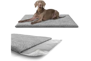 Knuffelwuff selbstwärmende Hundematte Melbourne mit isolierender Luftschicht 100x70cm Grau | aktive Wärmeerzeugung bei Feuchtigkeit | kuscheliges & Robustes Lammfellimitat | pflegeleicht & formstabil