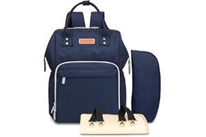 SONARIN Multifonction Sac à Dos à Langer pour Bébé,matelas à langer,Imperméable, Grande Capacité,Sac à Couches, Organisateur de Sac à Dos de Voyage,Élégant et Résistant,Idéal Cadeau