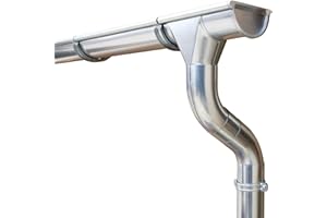 S-LON Komplettes Zink Dachrinnen Set bis 6.80 m | Verzinkt | Type 110 | Pultdach (1 Dachseite)