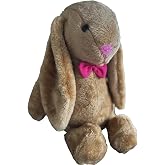 Uyku Arkadaşım Papyonlu Uzun Kulak Bunny Peluş Tavşan 65 cm A&ccedil;ık Kahve Bej