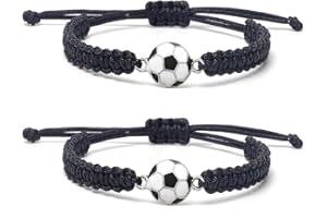 SSHUIKKAI 2 Stück Armband Jungs, Freundschaftsarmbänder Jungs, Fussball Armband Jungen, für Teenager Erwachsene Mädchen Jungenc