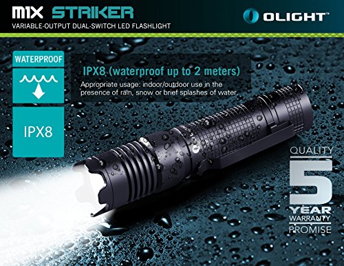 Olight® M1X Striker LED taktische Taschenlampe 1000 Lumen mit Cree XM-L2 LED für Outdoor-Aktivitäten, Schwarz - 8