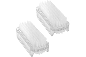 LOKXMVE 2 Pcs Spazzolino Unghie Mani Doppia Spazzolina per Unghie Mani in Plastica Universale Dure Spazzolina per Pulire Trasparente per Pulizia di Mani Unghie Lavandino del Bagno