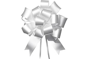 KASURE Decoration Voiture Mariage, 50 Pièces Blanc Gros Noeud Cadeau, Adapté Aux Mariages, Fêtes Et Autres Événements Noeud Cadeau (120cm * 3cm)