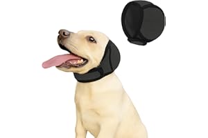 AkoSlale Dog Calming Ear Wrap with Noise Reduction – Anxiety Soothing Headgear for Grooming, Thunder, Fireworks & Bathing – Noise-Muffling Ear Cover for Small Dogs (Gray)