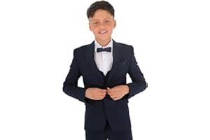 SIRRI Abiti da Sposa Slim Fit per Ragazzi, Set Completo di Abiti Formali a Spina di Pesce da 8 Pezzi