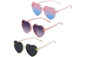 YIZHIXIANGQ Gafas de Sol de Corazón, 3 Pcs Gafas de Sol Forma de Corazón para Niños Verano Playa, Piscina Fiesta, Accesorios de Fotos
