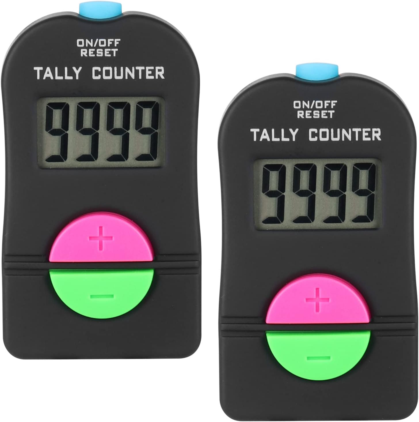 IWILCS Contador de Mano Digital, Contador Digital Deportivo de Golf de 2 Piezas, Clicker Manual de sustracción electrónica, Contador Deportivo Digital de Golf pequeño, con cordón, 0-9999