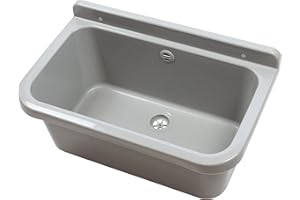 VBCHOME Lavabo lavabo avec trop-plein 55 cm x 34 cm x 21 cm, gris