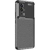 Elfia Xiaomi Poco F5 Pro ile Uyumlu Kılıf Silikon Karbon İnce Esnek Lens Korumalı Tarz Mat Parmak İzi Bırakmayan Kapak Negro 