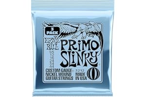 Ernie Ball Primo Slinky Nickel Wound Electric Guitar Strings 3 Pack - 9.5-44 Gauge