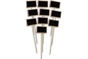 HomeTools.eu® - Targhette 10x Piante, Classiche in Legno, Stile Rustico, 25 cm, Set da 10