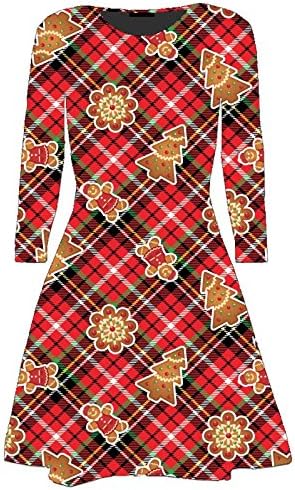 Ladies Christmas Smock Swing Dress Womens Santa Bulldog Xmas Pudding Gingerbread
