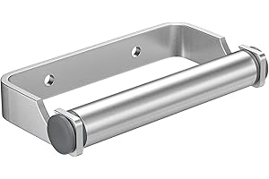 Firschoie Porte Sopalin, 13cm Porte Papier Toilette, Porte-Papier Toilette Auto-adhésif, Support Papier Toilette en Acier Inoxydable, Porte-Rouleau Mural, pour Cuisine, Salle de Bain, Chambre(Argent)