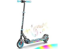 FanttikRide C9 Apex Trottinette Électrique Enfant 1,2-1,6 m, Haut-Parleur Bluetooth, Lumières Arc-en-Ciel, Vitesses 8/13/16 km/h, Autonomie 8 km, Hauteur Réglable, Pliable, Charge maximale 60 kg