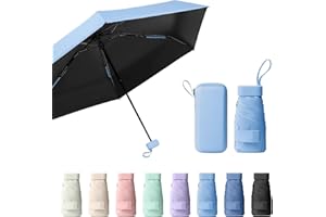 Sykrawki Reise-Regenschirm, Mini Regenschirm, Kleiner UV-Regenschirm, Winddichter Regenschirm Mit Kapselhülle, Tragbarer Taschenschirm Für Männer Und Frauen