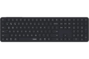 Rapoo E9550L Multi-Device Wireless Keyboard, Blade-Series E9550L 110-Key Ultra-Thin Keyboard, Support 4 Devices, Low-Profile, Quiet, USB-C, Rechargeable, for Windows/Mac/Linux/Chrome, US Layout