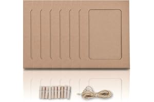 ENENES Photo Frame, 5x7 Inch Kraft Paper Picture Frames, 30 PCS DIY Cardboard Photo Frames with Wood Clips and Jute Twine (5X7 INCH, 30PCS BROWN)