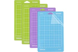 FOUVIN 4 pezzi Tappetino da taglio per Cricut Joy 4,5 x 6,5 pollici Tappetino autoadesivo Lightgrip Standardgrip Stronggrip Tappetino da taglio di ricambio Tappetino da taglio antiscivolo per l'artigianato