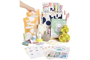 Pott'd Kit di Argilla senza cottura per Principianti. Kit fai da te creativo adulti comprendente argilla senza cottura, attrezzi, colori, pennelli, smalto e istruzioni passo-passo