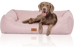 Knuffelwuff Emma Panier en Velours aux Couleurs Pastel avec Aspect Tissage Main Rose XXL 120 x 85 cm