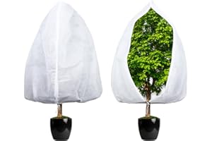 cluis 2 Stück Gartenbauvlies für Olivenbaum, 100 * 120CM Grünes Garten-Pflanzenvlies Frostschutz Outdoor-Pflanzenabdeckungen für den Winter Pflanzenvlies-Jacken Gartenvlies-Taschen