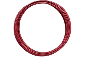 Vaessen Creative Fil Aluminium 5 m x 2 mm - Fil Métallique Red (Rouge) - Fil de Fer Souple pour Loisirs Créatifs, Perlage et Fabrication de Bijoux