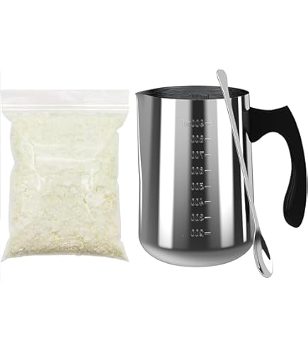 ZIONYA Kerzenwachs Schmelztopf 900 Ml | Inkl. 350 G Sojawachs | Mit Ausguss