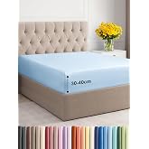 Fitted Sheet 160x200 - Microfiber Pocket 40cm (16") - Light Blue | Soft, Breathable, Wrinkle, Non-Iron, Brushed, Elastic Rubb