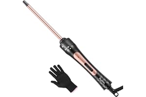 ‎HAGLATER Lockenstab Kleine Locken, Haglater Mini Lockenstäbe 9mm, Dünner Lockenstab Dünn enge Locken, 40s Schnelles Aufheizen, 2 Temperatur 180°C/210°C, Lockenwickler für Kurze/Lange Haare