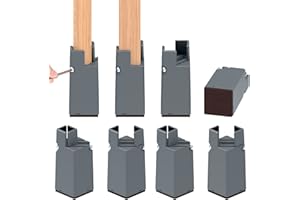 AIRUJIA Upgraded 8 Packs Furniture Bed Risers with Wrench, Chair Risers Adjusatble Fits Chair Leg Diameter from 0.8 to 1.6 Inch, 4 Inch Lift Heavy Duty Bed Risers for Sofas Table Desk, Grey