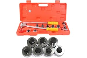 SHIOUCY 10mm-28mm Dilatation de tuyau en cuivre d'extension de tube Unités métriques, Tube Expander Tool Kit Plumbing Air Conditioner Copper Pipe Expander Cutter + Case