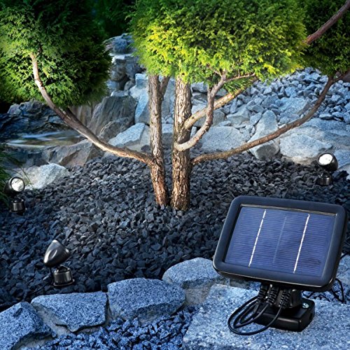 BUVTEC Solarleuchte – Solarspot Trio mit drei Spots schwarz und 2 zusätzlichen Verlängerungskabeln je 5 m esotec - 2
