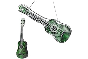 PLUSHCEWT Kids Guitar Ukulele, 42cm Acoustic Mini Guitar with 4 Adjustable Strings, Cartoon Musical Instrument for Music Education (Green)