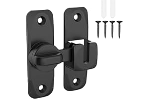 VPB Verrou serrure de fermeture porte interieure coulissante,90°Loquet de crochet a porte bascule,Verrouillage de boucle moraillon antivol verrous de porte(90/180 Degrés)